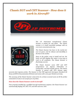 Classic EGT and CHT Scanner - How does it work in Aircraft