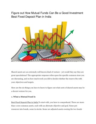 Figure out How Mutual Funds Can Be a Good Investment Best Fixed Deposit Plan in India