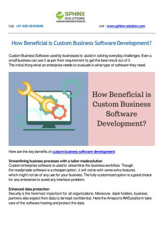 How Beneficial is Custom Business Software Development?