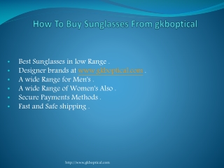 How to Buy Sunglasses from gkboptical