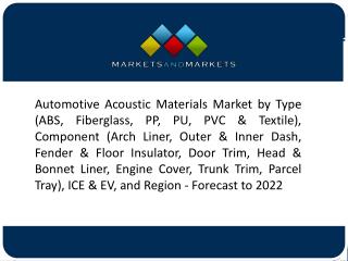Introduction of Enhanced Comfort and Safety Features Drives the Growth of Automotive Acoustic Materials Market