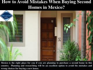 How to Avoid Mistakes When Buying Second homes in Mexico?