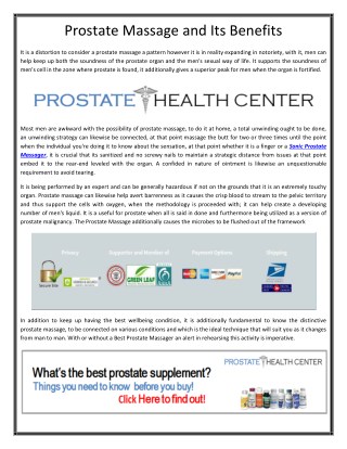 Prostate Massage and Its Benefits