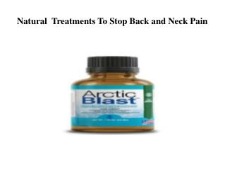 Natural Treatments To Stop Back and Neck Pain