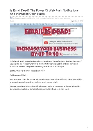 https://francisfaulkner.com/is-email-dead-the-power-of-web-push-notifications-and-increased-open-rates/ Is Email Dead?