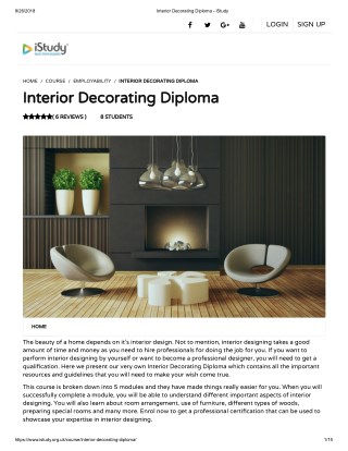 Interior Decorating Diploma - istudy