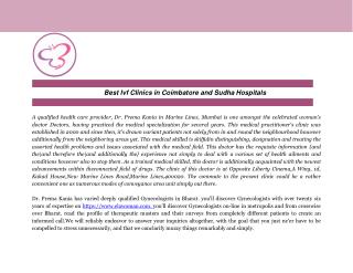 Best Ivf Clinics in Coimbatore and Sudha Hospitals