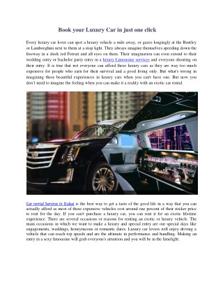 Get the best Luxury Limousine Services in Dubai