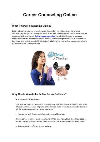 Career Counseling Online