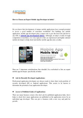 5 Ways to Choose Mobile Application Developer