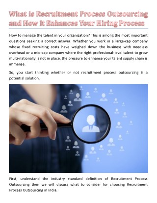 What is Recruitment Process Outsourcing and How It Enhances Your Hiring Process