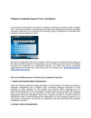 5 Ways to Instantly Improve Your Job Search