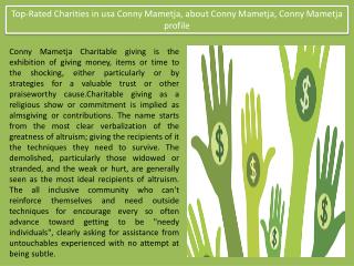 National Association of State Charity in usa Conny Mametja, about Conny Mametja, Conny Mametja profile