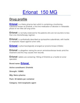 Erlonat 150 mg - Erlotinib Natco tablet
