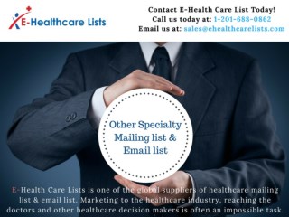 Other Specialty Mailing list | Other Specialty Email List | E-Health-Care-Lists