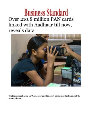 Over 210.8 million PAN cards linked with Aadhaar till now, reveals data 