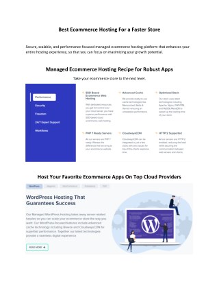 Best Ecommerce Hosting