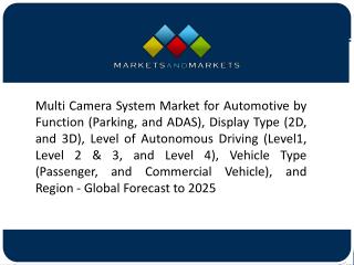 Increase in Trend of Integrating Additional Safety Features is Anticipated to Boost the Growth of Multi camera system M