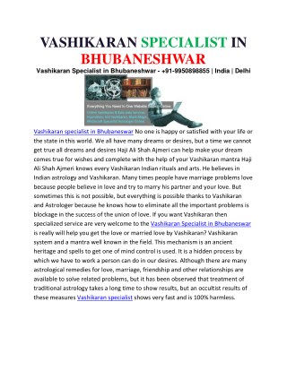 Vashikaran Specialist in Bhubaneshwar - 91-9950898855 | India | Delhi