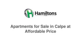 Apartments for Sale in Calpe at Affordable Price