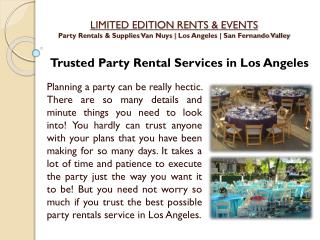 Trusted Party Rental Services in Los Angeles