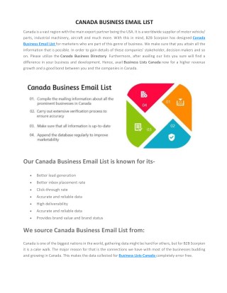 Canada Business Email List | Canada Business Directory |B2B Scorpion