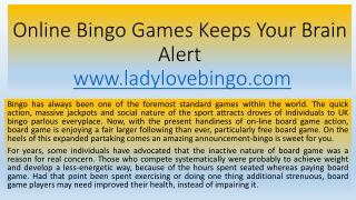 Online Bingo Games Keeps Your Brain Alert
