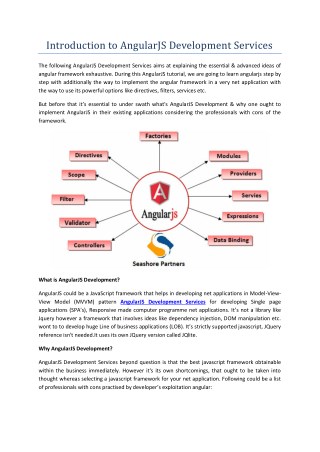 Introduction to AngularJS Development Services | Seashore Partners