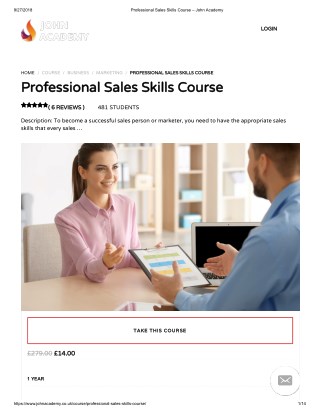 Professional Sales Skills Course - John Academy