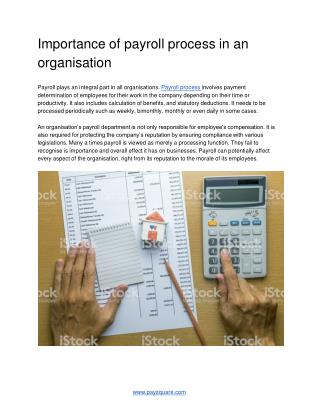 Importance of payroll process in an organisation