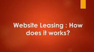 How does Website Leasing work?