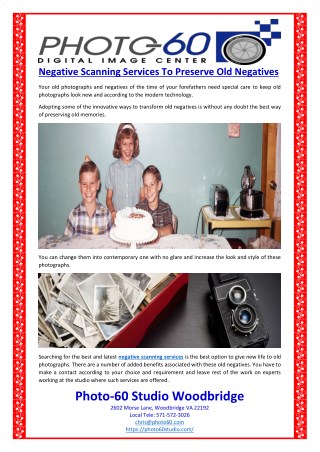 Negative Scanning Services To Preserve Old Negatives