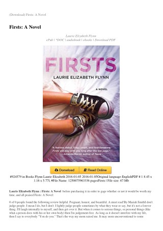 FIRSTS-A-NOVEL