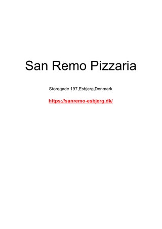 San Remo Pizzaria - Esbjerg's Best takeaway