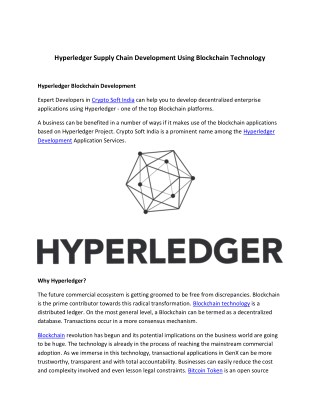 Hyperledger Supply Chain Development Using Blockchain Technology