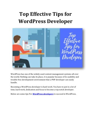 Top Effective Tips for WordPress Developer