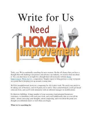 Write for Us