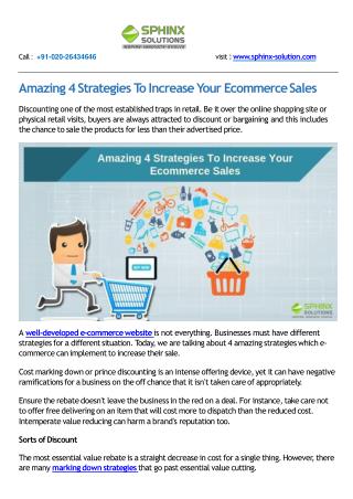 Amazing 4 Strategies To Increase Your Ecommerce Sales