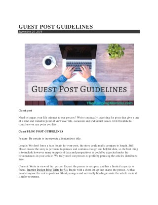 GUEST POST GUIDELINES