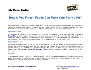 How A Few Frozen Foods Can Make Your Party a Hit?