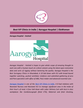 Best IVF Clinics in India | Aarogya Hospital | ElaWoman