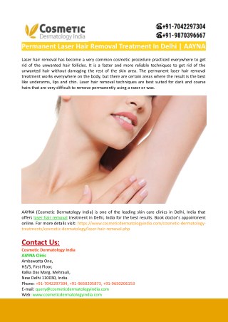 Laser Hair Removal Treatment In Delhi-AAYNA