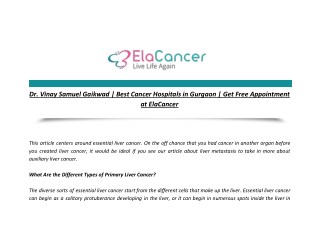 Dr. Vinay Samuel Gaikwad | Best Cancer Hospitals in Gurgaon | Get Free Appointment at ElaCancer