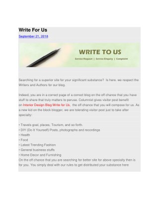 Write For Us