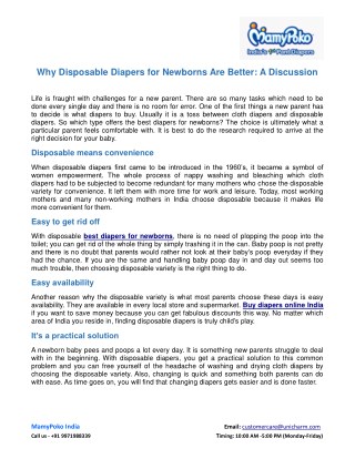 Why Disposable Diapers for Newborns Are Better: A Discussion