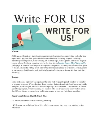 Write FOR US