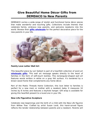Give Beautiful Home Décor Gifts from DEMDACO to New Parents