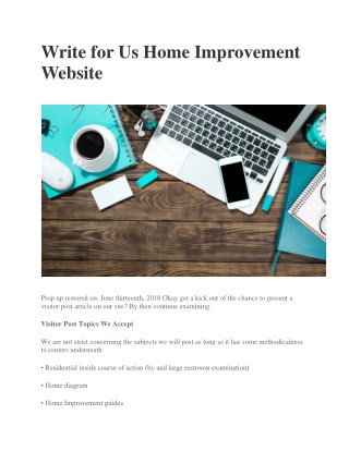 Write for Us Home Improvement Website