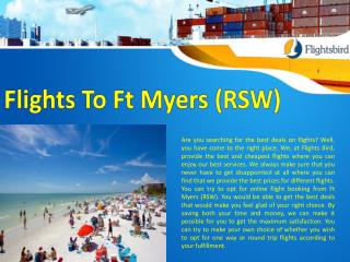 Book Cheap Flights To Ft Myers (RSW)