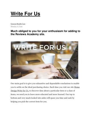 Write For Us